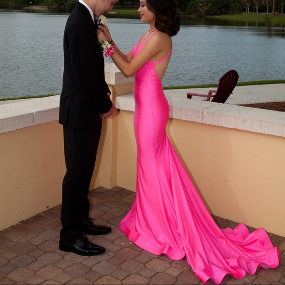 Hot pink gown/ prom dress - Picture 3 of 6